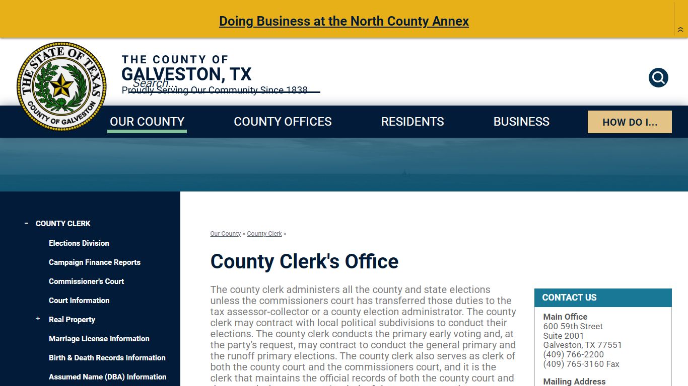 County Clerk's Office | Galveston County, TX